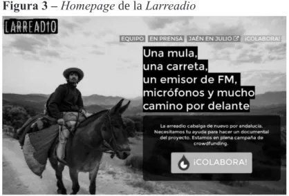 Figura 3 – Homepage de la Larreadio
