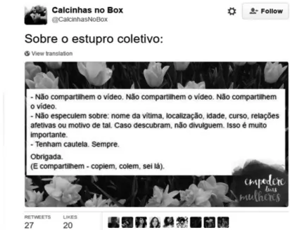 Figure 2 – Example of Post of Awareness/Solidarity 13