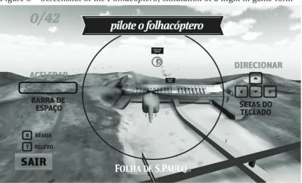 Figure 3 – Screenshot of the  Folhacóptero , simulation of a light in game form