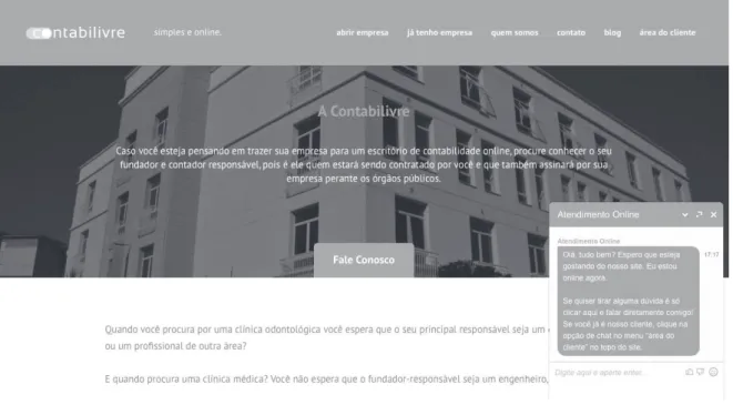 Figura 4 – Média interatividade no site institucional da empresa “Contabilivre”