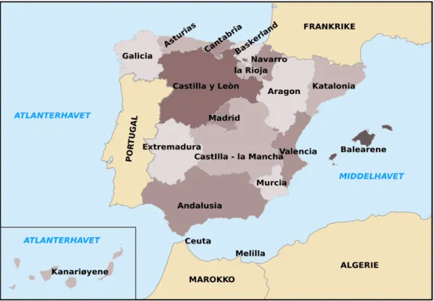 Figure 1: Map of Spanish Autonomous Communities 