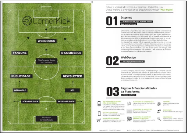 Ilustração 10 - Monofolha de apresentação do serviço CornerKick. 