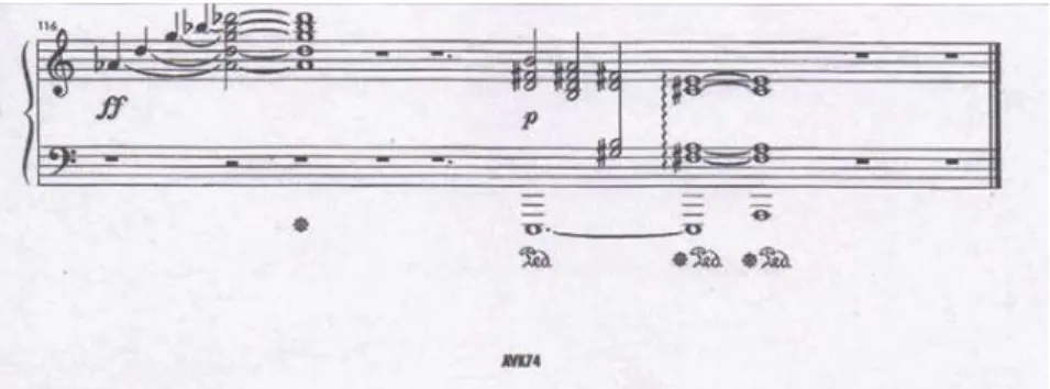 Fig. 2. Um estudo?... Webern e Eisler caminham nos mares do sul. Fonte: partitura. Alain Van Kerchkhoven, p