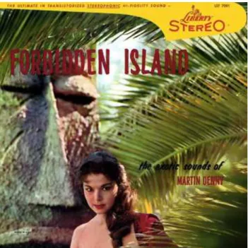 Fig. 1. Forbidden Island – capa do disco (LP) – O deus Tiki, à esquerda   Fonte: https://lpcover.wordpress.com/tag/martin-denny/page/2/
