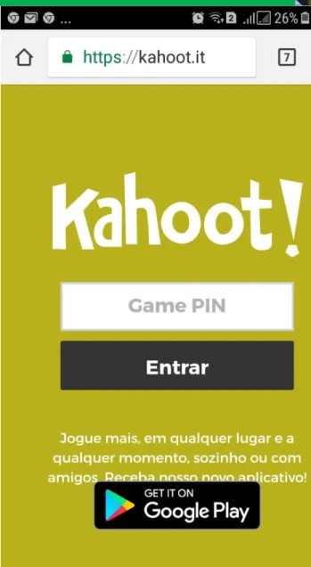 Figure 1. Kahoot! Game Creation Home Screen