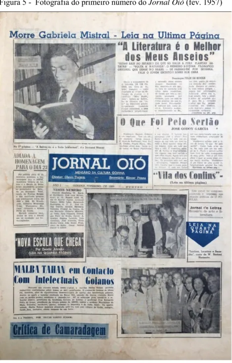 Figura 5 -  Fotografia do primeiro número do Jornal Oió (fev. 1957) 