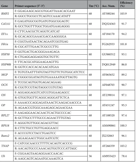 Table 1.  Primers used for real-time quantitative PCR. F, forward primer; R, reverse primer; Tm, annealing  temperature; Acc