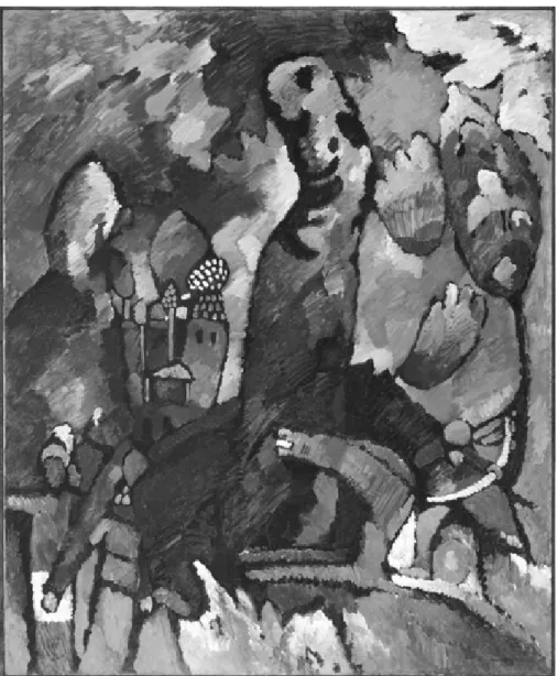 Figura 2: Wassily Kandinky, Quadro com arqueiro, 1909.