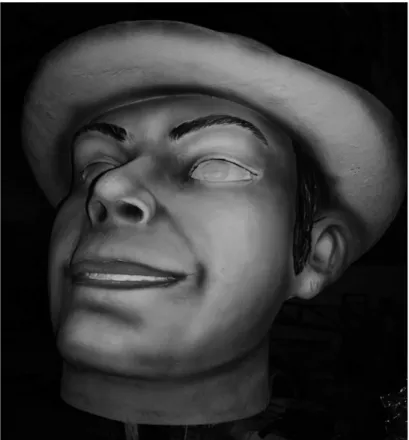 Figura 3: Cabeça do Homem-Boto. Galpão do Boi Caprichoso. 2010.