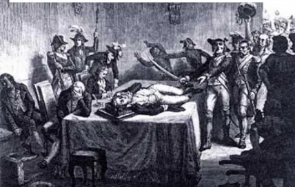 Fig. 2 – Representação da subida de  Danton ao cadafalso (1794). 