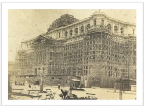 Figura 2- Foto da construção do prédio da Vista frontal, 1909. 