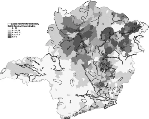 Figure 6. “Good-quality” forest cover with biome-wide trading