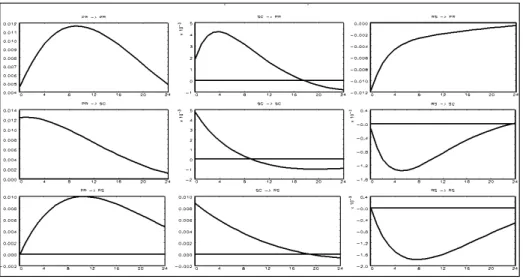 Figure 3. Set of impulse response functions for the region South.