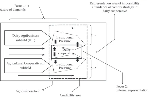 Figure 6. Schematic representation of the institutional comply as a strategic action of a dairy cooperative