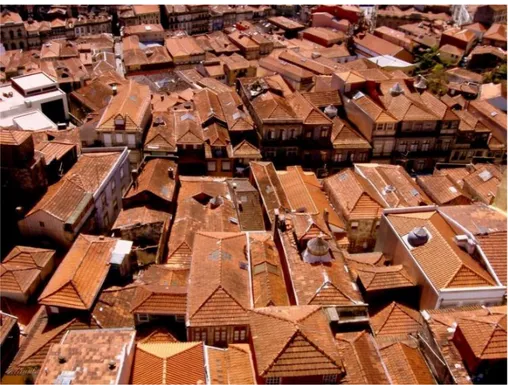 Fig. IV - Vista elevada do centro histórico da cidade do Porto (Fonte: Vânia Rodrigues) 