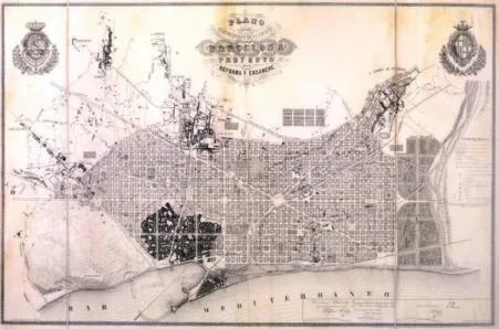 Figura 4 - Plano de ampliação da cidade de Barcelona, Cerdá, 1860; 