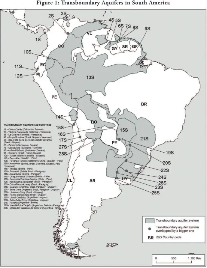 Figure 1: Transboundary Aquifers in South America