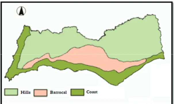 Figure 2.2 – The Geographic Division of the Algarve