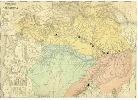 Figure 2 –Amazonas Province: Agricultural   colonies and the Madeira-Mamoré Railway