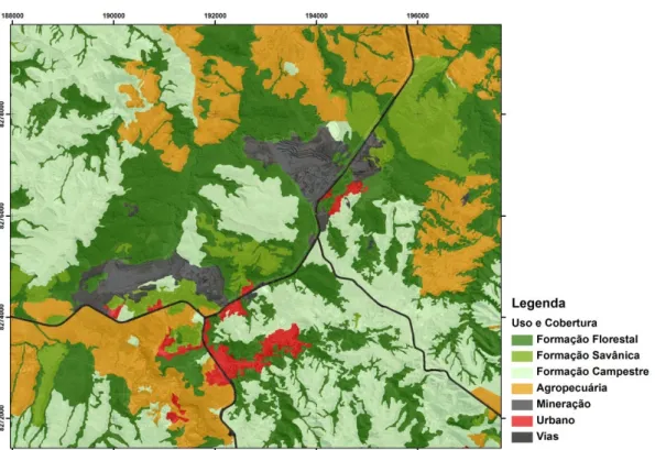 Figura 11 - Cobertura vegetal e uso e ocupação do solo da área de estudo. 