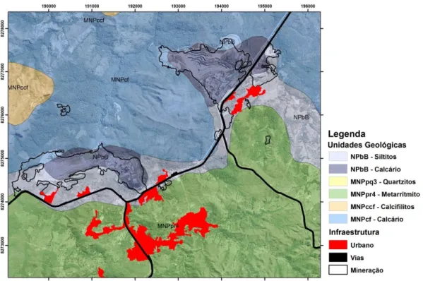 Figura 12- Geologia da região em estudo. Fonte: Campos et al., (2001) 