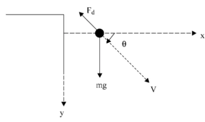 Figure 1 - This is the problem considered in the article: a projectile is launched from a cliff with an initial speed V 0 