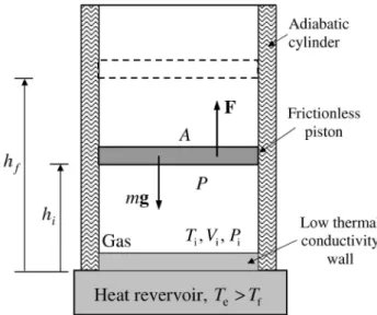 Figure 2 - The system is the gas inside the cylinder initially at thermodynamical equilibrium