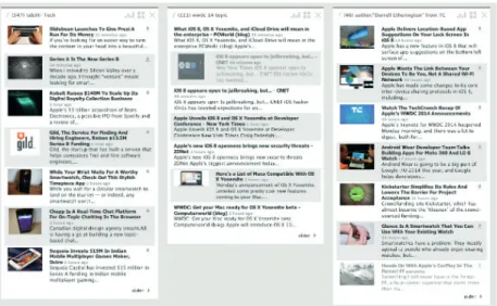 Figure 2 and 3. Tweetdeck and Netvibes dashboard