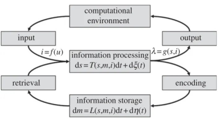 Figure 6. An adaptive dynamical system framework. A rep- rep-resentation of equations (8.1) and (8.2) from the text.