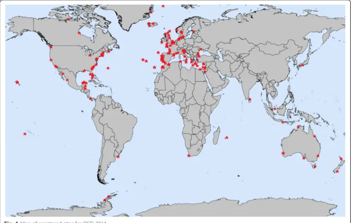 Fig. 1 Map of registered sites for OSD 2014