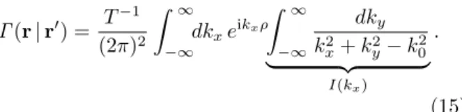 Figure 3 - The closed contour used to evaluate the integral I (k x ) defined in Eq. (15) for |k x | > k 0 .