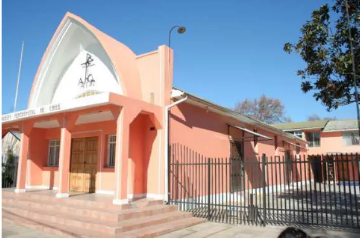Figura 2:  Templo Iglesia Pentecostal de Chile, Isla de Maipo, Santiago.