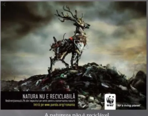 Figura 5. Anúncio WWF- Reciclagem  Fonte: panda.org/romania 