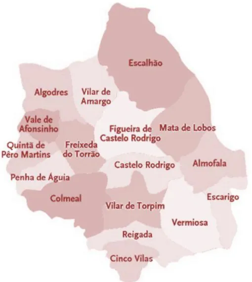 Fig. 1 – Freguesias de Figueira de Castelo Rodrigo. 