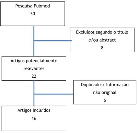 Figura 2- Esquema de inclusão dos artigos na dissertação Artigos potencialmente 