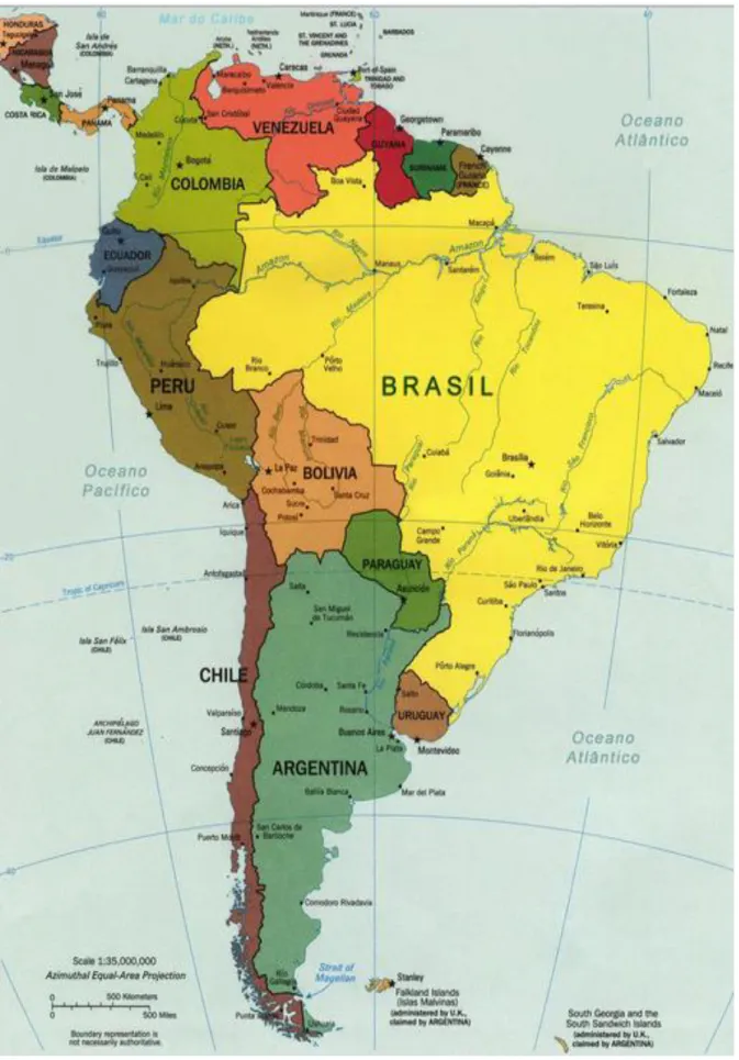 Figura 1. Mapa da América do Sul 