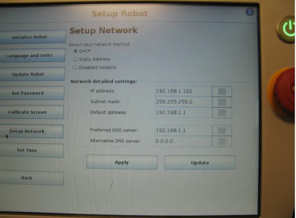 Figure 4.2: Configuration of the UR3 access to network [3].