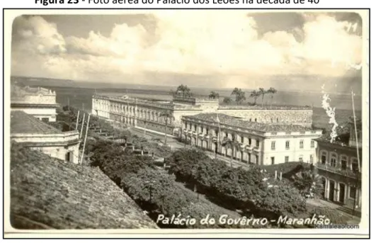 Figura 23 - Foto aérea do Palácio dos Leões na década de 40 