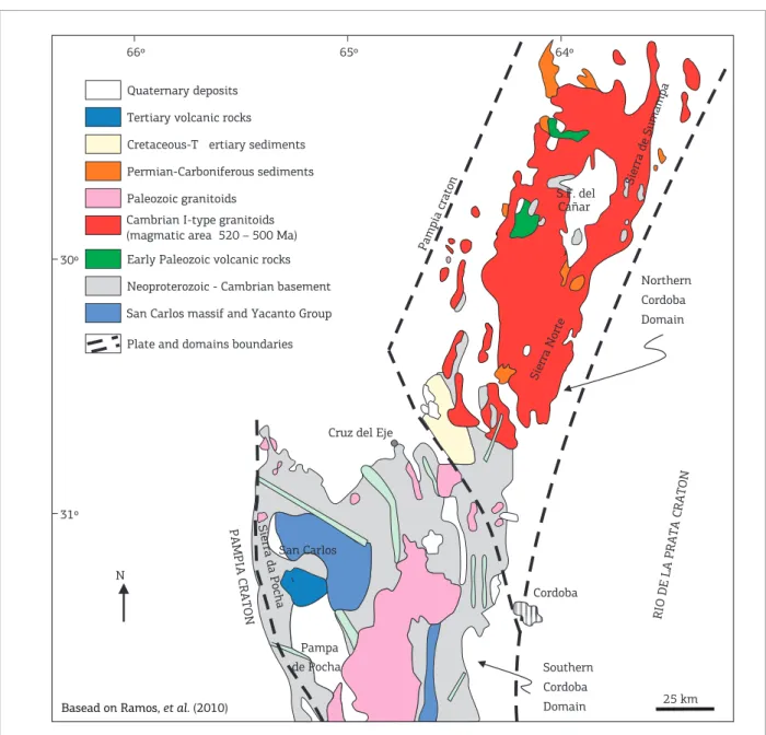 Figure 6. The Pampean orogen, west of Cordoba, Argentina. Modified of Escayolla et al