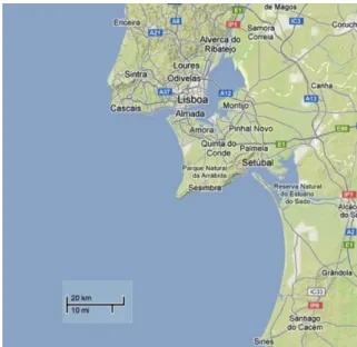 Fig. 3. Setubal (Portugal) area: one of the candidate sites for the final WiMUST tests.