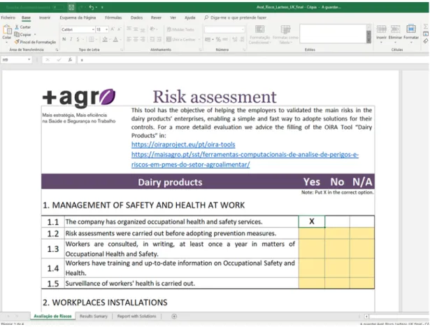Fig. 3 – Checklist’s filling - Choose the correct option with an "X" (cross). 