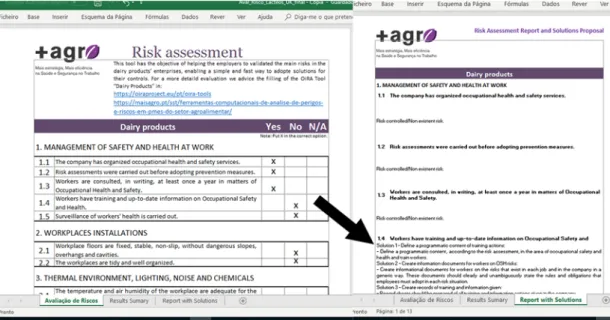 Fig. 8 – Report with Solutions - Proposals for solutions to situations where there is risk