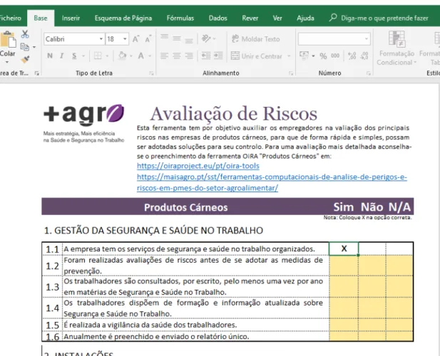 Fig. 3 – Checklist’s filling - Choose the correct option with an &#34;X&#34; (cross). 