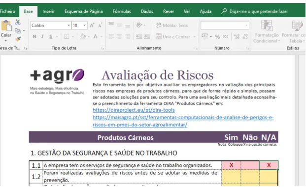 Fig. 4 – Checklist’s filling - Error when placing two options at the same time. 