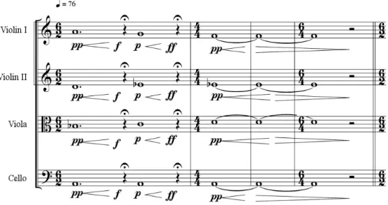 Figura 19 – Secção da primeira página da partitura do segundo andamento de Naufrágio. 