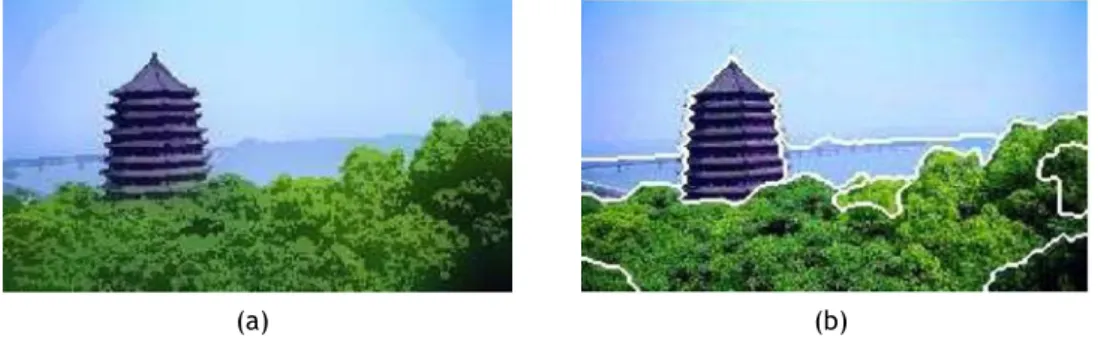 Figura 2.1: Conceito de segmentação: a) Imagem original b) Imagem segmentada, com cada região bem de nidade e identi cada.