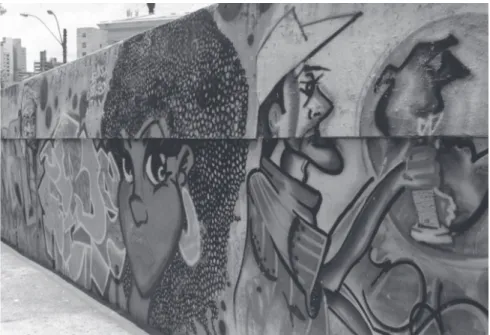 Foto I.  Grafite com elementos do movimento Hip hop.