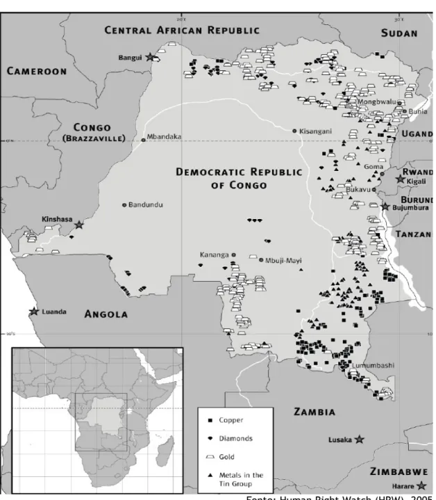 Figura 6 – Localização das minas na RDC