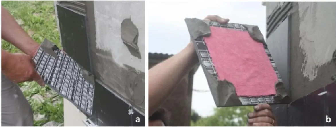 Figure 2 shows the anomalies’ simulation (detached tiles and detached tiles with a cloth beneath).