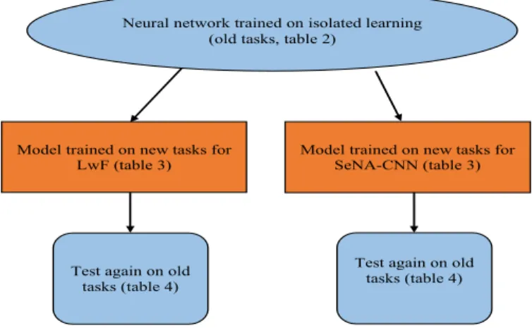 Fig. 3: Procedure used to test both evaluated models to overcome catastrophic forgetting.